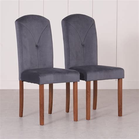 Buy Paco Set of 2 Velvet Dining Chairs - Grey from Home Centre at just ...