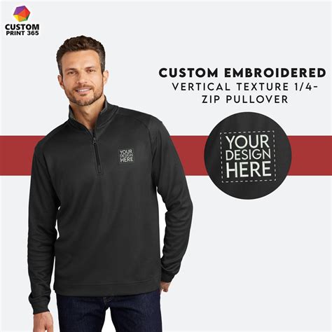Custom Embroidered Pullover Sweatshirt Port Authority® Quarter Zip ...