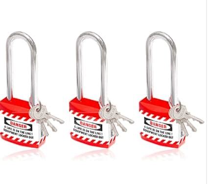 Loto Product India Lockout Tagout Long Shackle Jacket Padlock with 3 ...