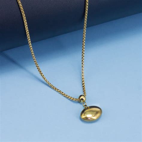 Anti Tarnish Oval Chain Necklace | Trendy Gold Plated Stainless Steel ...