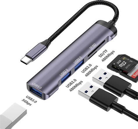 Amazon.com: USB C HUB, 4 in 1 USB C USB 3.0 Dual Connector Adapter ...