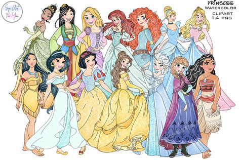 Princess Clipart Princess Png Princess Clip Art Watercolor - Etsy Denmark