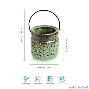 Buy ExclusiveLane 'Shore Lights' Handcrafted Ceramic Tealight Candle ...