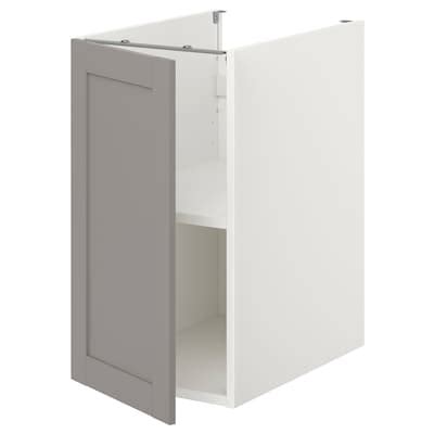 ENHET bc w shlf/door, white/grey frame, 40x62x75 cm (153/4x243/8x291/2 ...