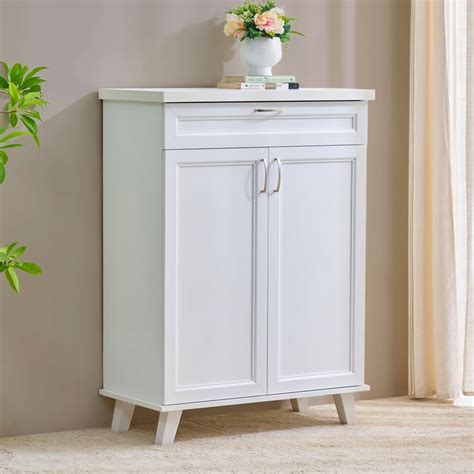 Buy Helios Alton 12 Pairs Shoe Cabinet with Drawer - White from Alton ...