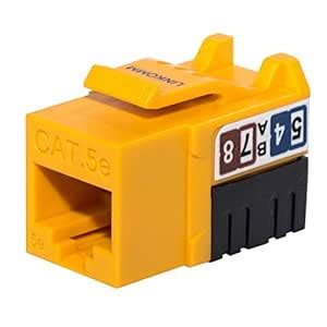 LINKOMM 25-Pack RJ45 Cat5e Slim Profile UTP Unshielded Keystone Jack ...