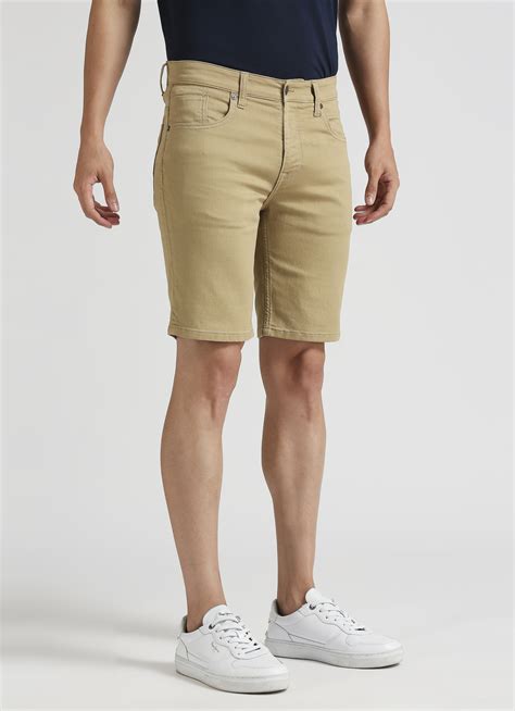 Chinox Beige Mid Rise Regular Fit Gymindigo Shorts | Pepe Jeans India
