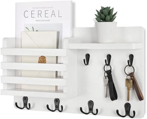 Nekon Mail Holder for Wall Mail Organizer with Key Hooks Hallway ...