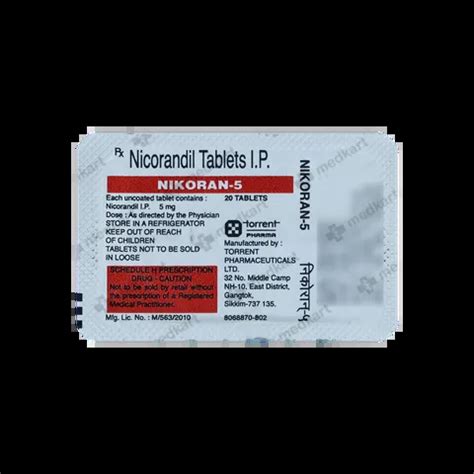 NIKORAN 5MG TABLET 20'S Price, Uses, Side Effects & Substitutes | Medkart
