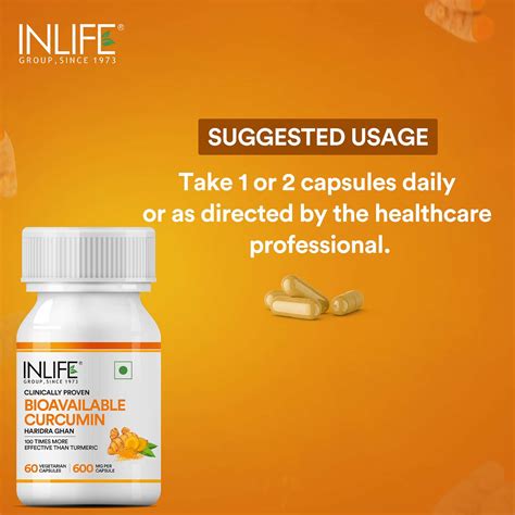 Buy INLIFE BIOAVAILABLE CURCUMIN, ORGANIC INGREDIENT 600MG - 60 ...