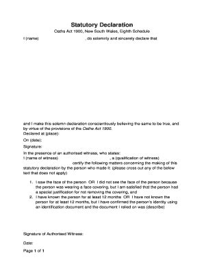 Fillable Online Oaths Act 1900, New South Wales, Eighth Schedule Fax ...