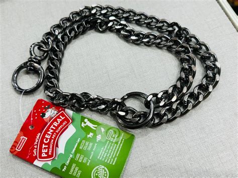 PETCENTRAL Grainder Black Polished Choke Chain for Dogs – Pet Central
