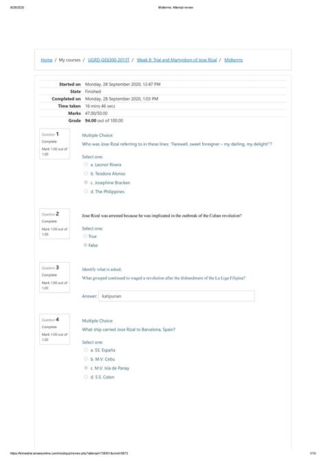 Prelim 2020 questions and answers - Home / My courses / UGRD-GE6300 ...