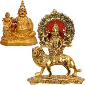 Vaah Maa Durga Murti With Kuber Maharaj Idol Decorative Showpiece - 20. ...