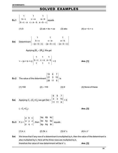 Chapter 4 Determinants Class 12 Notes - IIT JEE - eSaral