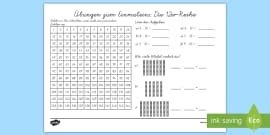 Übungen zum Einmaleins: Die 11er Reihe Arbeitsblatt