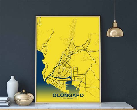 OLONGAPO Philippines map poster color Hometown City Print | Etsy