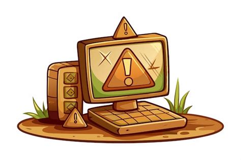 Image result for Computer with Warning Sign Vector