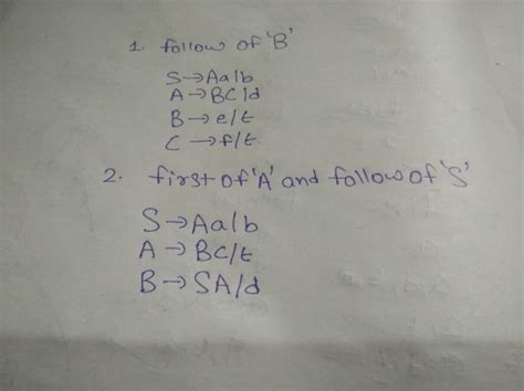 Compiler Design: Follow & First