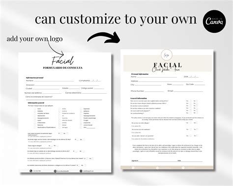 Español Spanish Facial Treatment Forms Editable Esthetician Templates ...