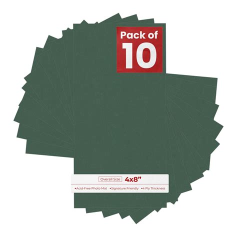 Hunter Green 4x8 Inch Uncut Mat Board - Blank Sheets, No Opening, Color ...