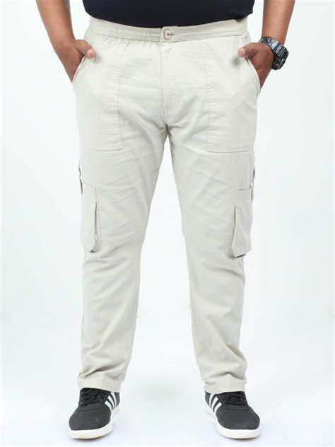 Shop Plus Size Beige Cargo Pants Men Online at Great Price