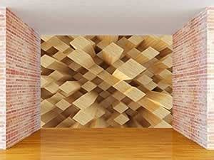 Buy Envouge Wallpaper Abstract Wood, 3D Design, Washable, 6ft X 5ft for ...
