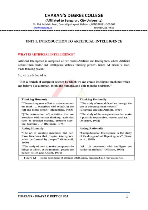 Artificial Intelligence - CHARAN’S DEGREE COLLEGE (Affiliated to ...