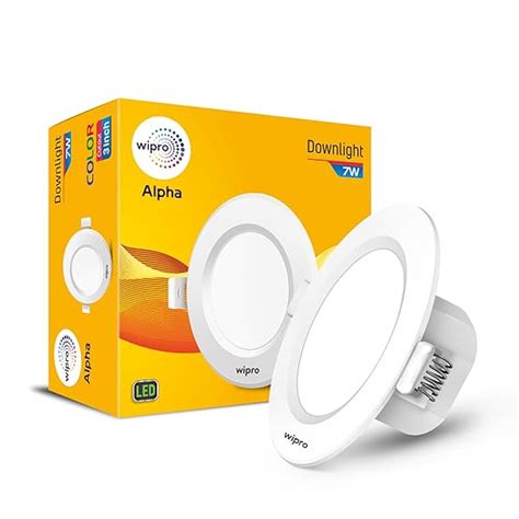 Wipro Alpha 7W Round Downlight Junction Box | Neutral White (4000K ...