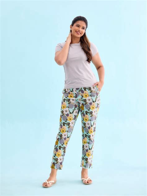 Green Cotton Knit Printed Lounge Pants – Go Colors India