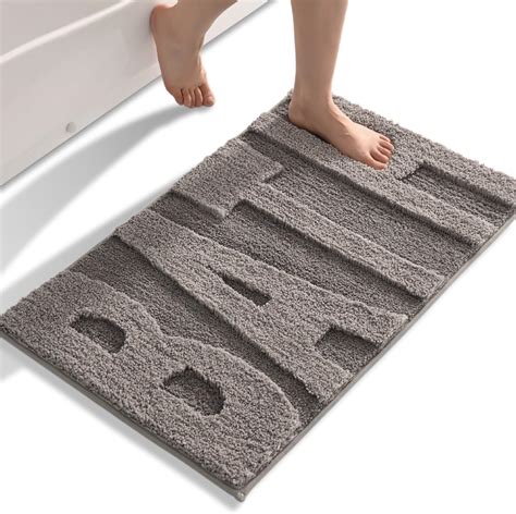 Amazon.com: Anybar Bathroom Rug Grey Bath Mats Non Slip Floor Mat ...