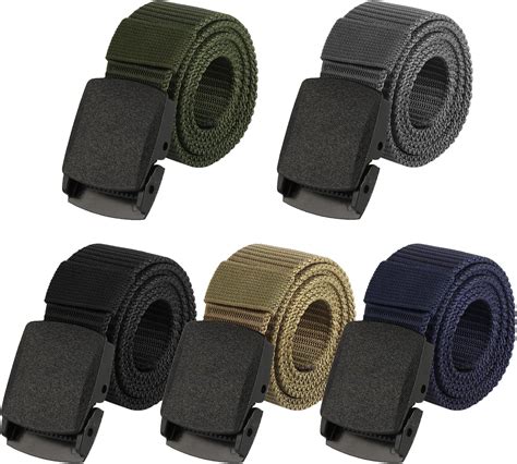 QiXinGYL 5 Pcs Nylon Canvas Belt Women Men, Work Belts for Men Women ...