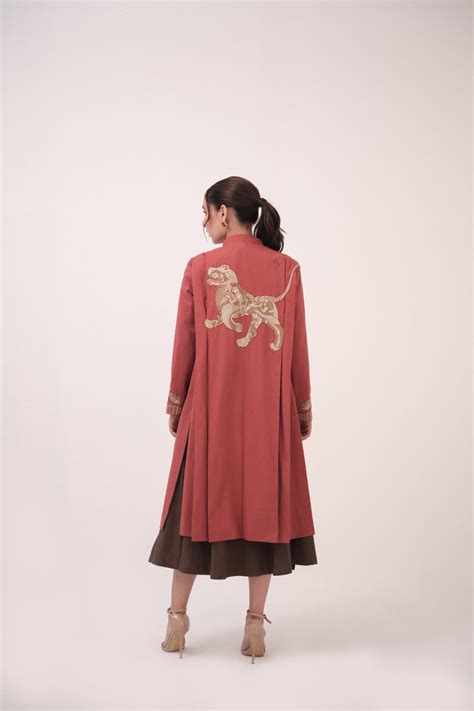 Hand Embroidered Berry Jacket - AJILIYAA