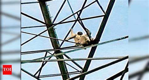 Ved Prakash: Man climbs power tower to seek filing of case into son’s ...