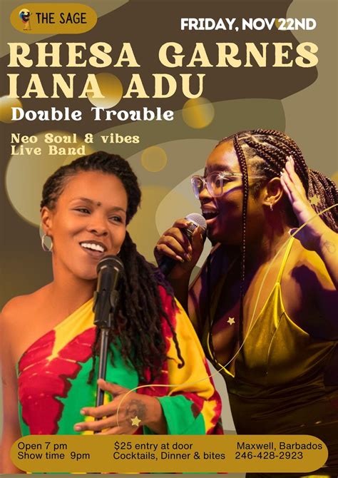 Double Trouble, Rhesa Garnes & Iana Adu, The Sage Bar & Stage, Barbados ...