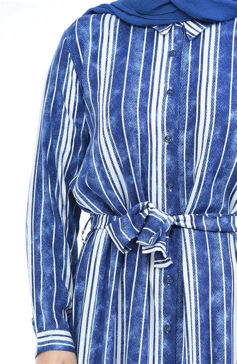 Blue Hijab Dress 7516-02 | Sefamerve