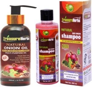 TreasureHerbs Red Onion oil & Shampoo combo pack -200 ml for Hair ...