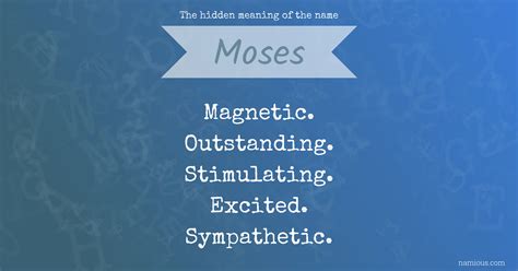 The hidden meaning of the name Moses | Namious