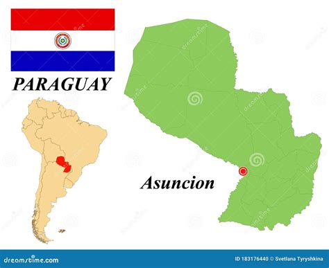 Flag Map Capital of Paraguay Stock Vector - Illustration of argentina, america: 183176440 - capital of paraguay