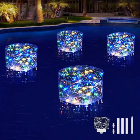 Amazon.com: Ciavca Solar Floating Pool Lights, Multicolor Light Up Pool ...