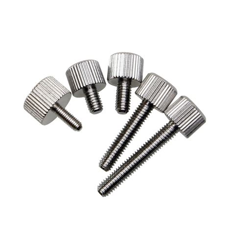 M3 x 10mm Thumb Screws Plain Type Metric (Thread Dia. 3.0mm) Knurled ...