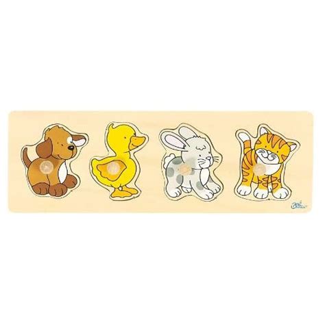 Goki Plug Dog/Duck Puzzle (4 Piece) : Amazon.in: Toys & Games