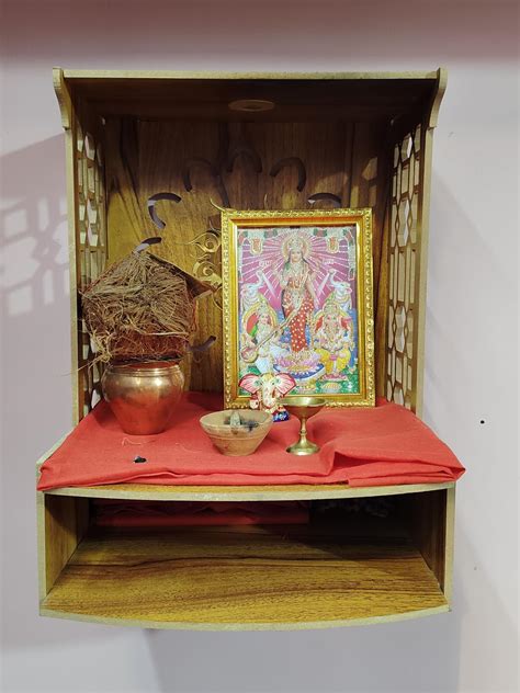 Hoodwin Mangal Beautiful Wooden Pooja Stand for Home Pooja Mandir for ...