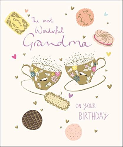 Buy Wonderful Grandma Happy Birthday Greeting Card Peach & Prosecco ...