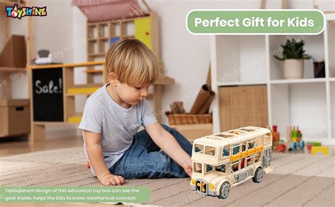 Toyshine Battery Operated Double-Decker Vintage Bus Toy with Gear ...