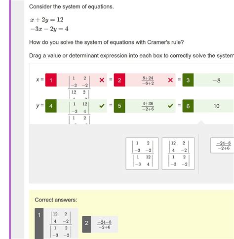 Consider the system of equations. x+2y=12−3x−2y=4 How do you solve the ...