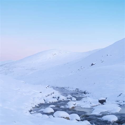 Download wallpaper 3415x3415 stream, snow, mountain, winter, white ipad ...