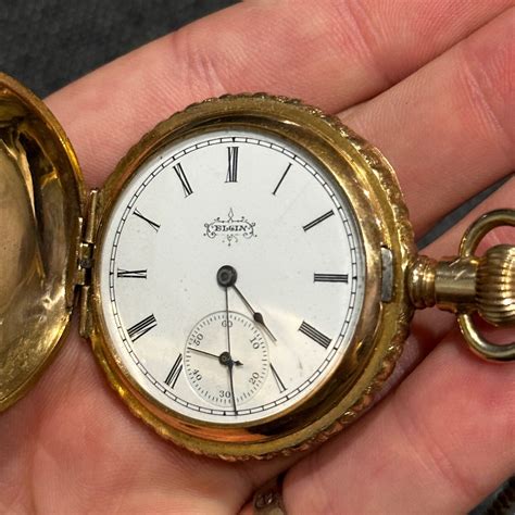 ANTIQUE YELLOW GOLD* ELGIN POCKET WATCH W/ HUNTER CASE RARE | eBay
