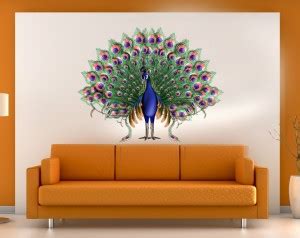 GLOBAL GRAPHICS 70 cm colorful decorative peacock wall sticker for ...