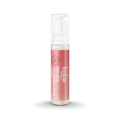 Bake 2% Vitamin C Rose Tinted Lip Oil Balm with SPF 25 For Dry, Pigmen ...